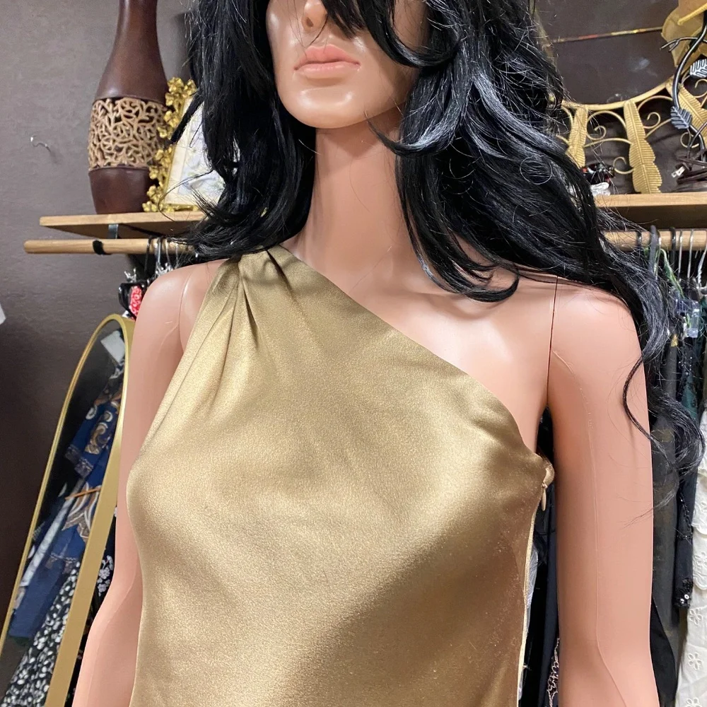 Ralph Lauren Champagne One Shoulder Dress - Picture 2 of 5